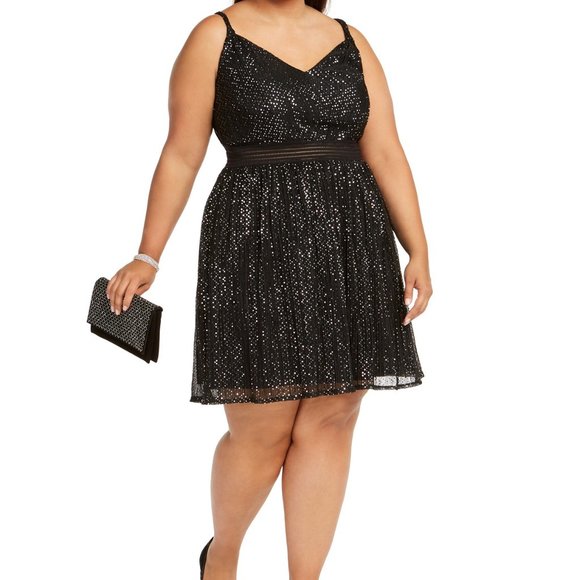 NWT City Studios Trendy Plus Size  24W Metallic Fi - Picture 3 of 8
